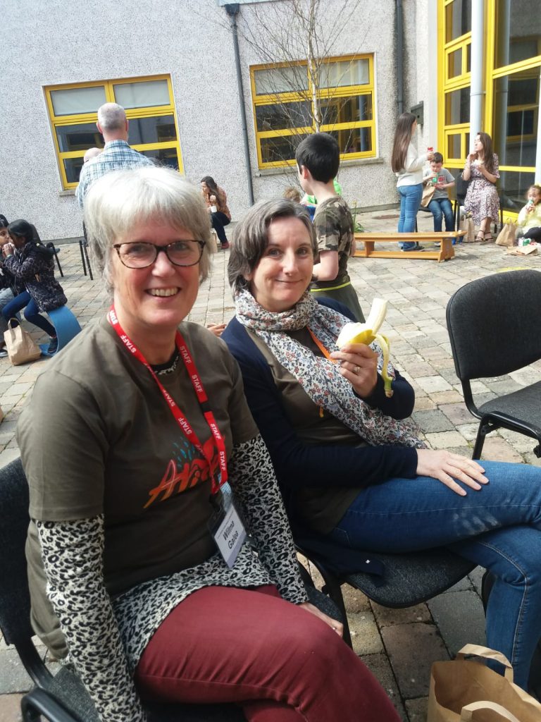 Wilma Galea and Amanda Nolan enjoying a cup of Tea at Arise 2022